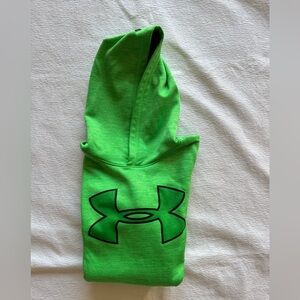 EUC Under Armour Lime Green ColdGear Hoodie Youth Large